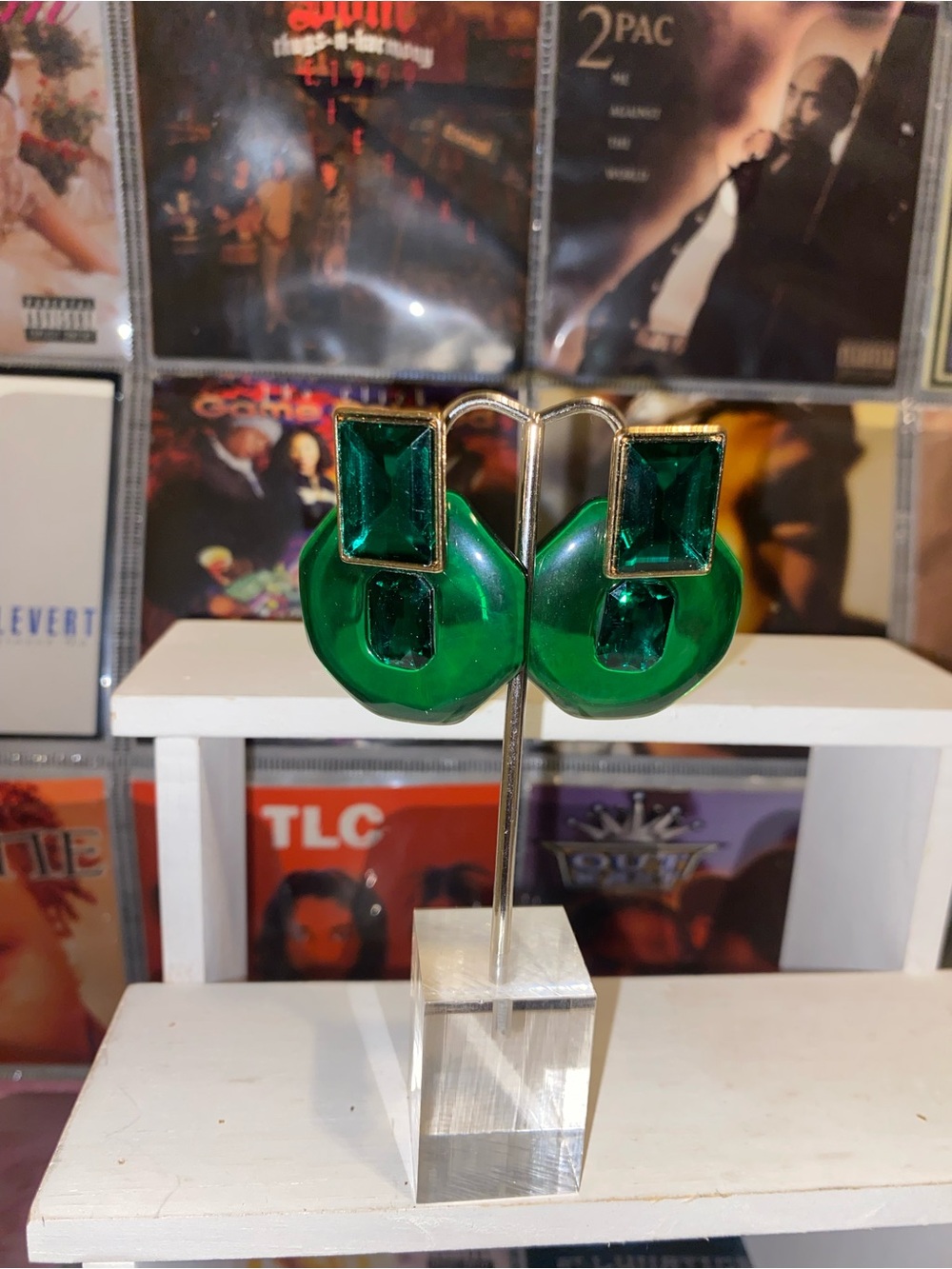 Totally Transparent Green Earrings